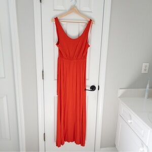 Nicole Miller NY Vibrant Orange Sleeveless Maxi Dress
